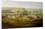 Napoleon Visiting the Camp at Boulogne in July 1804, detail of the port, 1806 by Jean-Francois Hue