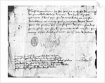 Signature of Louis XI on a letter to the Governor of Anjou, dated 3 July 1472 by French School