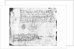 Signature of Louis XI on a letter to the Governor of Anjou, dated 3 July 1472 by French School