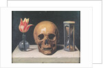 Vanitas Still Life with a Tulip, Skull and Hour-Glass by Philippe de Champaigne