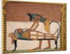 Anubis attends Sennedjem's Mummy by Egyptian 19th Dynasty