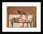 Anubis attends Sennedjem's Mummy by Egyptian 19th Dynasty