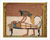 Anubis attends Sennedjem's Mummy by Egyptian 19th Dynasty