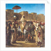 Muley Abd-ar-Rhaman, Sultan of Morocco, leaving the Palace of Meknes with his entourage, March 1832, 1845 by Ferdinand Victor Eugene Delacroix