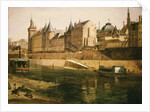 The Palais de Justice, the Conciergerie and the Tour de l'Horloge, after 1858 by Adrien Dauzats