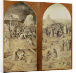 Christ on the Road to Calvary, outside panels of the Temptation of St. Anthony triptych by Hieronymus Bosch