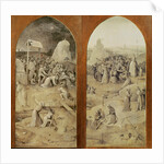 Christ on the Road to Calvary, outside panels of the Temptation of St. Anthony triptych by Hieronymus Bosch