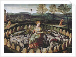 St. Genevieve Guarding her Flock by Fontainebleau School
