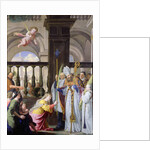 St. Genevieve Receiving a Palm from St. Medard on Palm Sunday by Michel des Gobelins Corneille