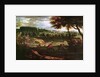 Louis XIV Hunting at Marly with a a View of Chateau Vieux de Saint Germain by Pierre-Denis (attr.to) Martin