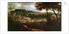 Louis XIV Hunting at Marly with a a View of Chateau Vieux de Saint Germain by Pierre-Denis (attr.to) Martin