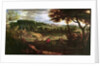 Louis XIV Hunting at Marly with a a View of Chateau Vieux de Saint Germain by Pierre-Denis (attr.to) Martin