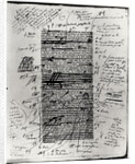 Page from one of Balzac's works with handwritten corrections by Honore de Balzac