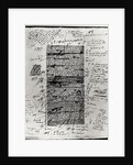 Page from one of Balzac's works with handwritten corrections by Honore de Balzac