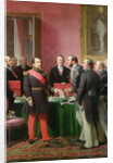 Napoleon III Hands Over The Decree allowing the Annexation of the Suburban Communes of Paris to Baron Georges Haussmann in June 1859, 1865 by Adolphe Yvon