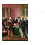 Napoleon III Hands Over The Decree allowing the Annexation of the Suburban Communes of Paris to Baron Georges Haussmann in June 1859, 1865 by Adolphe Yvon