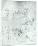 Study of figures for 'The Adoration of the Magi' by Leonardo da Vinci