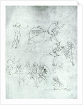 Study of figures for 'The Adoration of the Magi' by Leonardo da Vinci