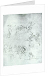 Study of figures for 'The Adoration of the Magi' by Leonardo da Vinci
