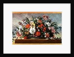 Woven Basket Filled with Flowers by Jean-Baptiste Belin de Fontenay