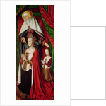 The Bourbon Altarpiece, right hand panel depicting St. Anne presenting Anne of France and her daughter, Suzanne of Bourbon c.1498 by Master of Moulins