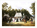 Louis XVIII Greeting Marie-Caroline-Ferdinande de Bourbon, Princess of Sicily, at the Croix de Saint-Herem in the Forest at Fontainebleau, 15th June 1816 by Hippolyte Lecomte