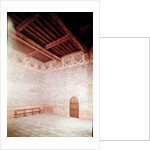 Interior view of the Pope's bedroom decorated with blue tempera with a foliage pattern, c.1334-62 by Anonymous