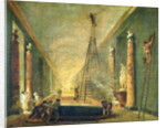 View of the Grand Gallery of the Louvre During Restoration, 1798-99 by Hubert Robert