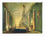 View of the Grand Gallery of the Louvre During Restoration, 1798-99 by Hubert Robert