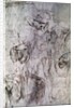 Various studies, verso of Study for David by Michelangelo Buonarroti