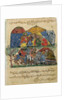Ms C-23 f.43b, An old man and a young man in front of the tents of the rich pilgrims by Persian School