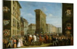 Passage of Allied Sovereigns in Front of the Porte Saint-Denis, 31st March 1814 by Jean Zippel