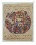Ms c-23 f.165a, A Doctor Performing a Bleeding in a Crowd of Curious People by Persian School