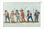 Sans Culotte Lighting his Pipe, Young Butcher, Bourgeois Going to Guard, Huntsman, Citizen Defending his Liberty, Sans Culotte Keeping Guard by Lesueur Brothers