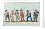 Sans Culotte Lighting his Pipe, Young Butcher, Bourgeois Going to Guard, Huntsman, Citizen Defending his Liberty, Sans Culotte Keeping Guard by Lesueur Brothers