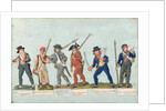Sans Culotte Lighting his Pipe, Young Butcher, Bourgeois Going to Guard, Huntsman, Citizen Defending his Liberty, Sans Culotte Keeping Guard by Lesueur Brothers
