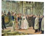Baron Georges-Eugene Haussmann Napoleon III and Empress Eugenie Visiting the Workers at the Opera by Ed. (after) Gilis