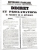 Decree and Proclamation by Louis Napoleon Bonaparte III, President of the Republic, 2nd December 1851 by French School