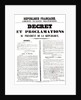 Decree and Proclamation by Louis Napoleon Bonaparte III, President of the Republic, 2nd December 1851 by French School