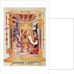 Interior of a 16th century printing works by (after) French School