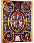 Altarpiece of Sainte-Chapelle, depicting the Crucifixion, enamelled by Leonard Limosin 1553 by Nicolo dell' Abate
