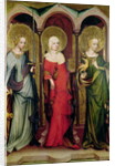 St. Catherine of Alexandria, St. Mary Magdalene and St. Margaret of Antioch, c.1380 by Master of the Trebon Altarpiece