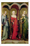 St. Catherine of Alexandria, St. Mary Magdalene and St. Margaret of Antioch, c.1380 by Master of the Trebon Altarpiece