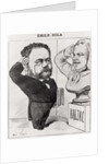 Caricature of Emile Zola Saluting a Bust of Honore de Balzac, 1878 by Andre Gill