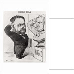 Caricature of Emile Zola Saluting a Bust of Honore de Balzac, 1878 by Andre Gill