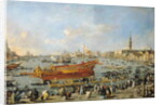 Departure of the 'Bucentaur' for the Lido on Ascension Day, 1766-70 by Francesco Guardi