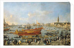 Departure of the 'Bucentaur' for the Lido on Ascension Day, 1766-70 by Francesco Guardi