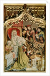 The St. Elizabeth Altarpiece, detail depicting the birth of St. Elizabeth 1474-77 by Master of the Legend of St. Elizabeth
