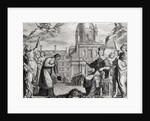 Robert de Sorbon and Cardinal Richelieu in Front of the Sorbonne by Matthaus the Elder Merian (after)