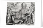 Robert de Sorbon and Cardinal Richelieu in Front of the Sorbonne by Matthaus the Elder Merian (after)